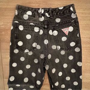 VINTAGE GUESS Kids Black and White Polka Dot Jeans